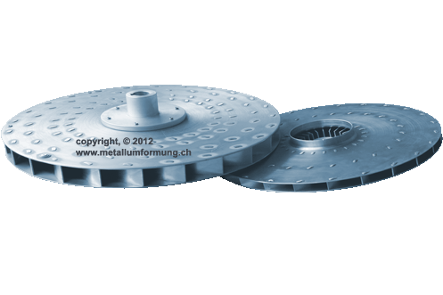 deep drawing, assembling - radial impeller wheel out of aluminium